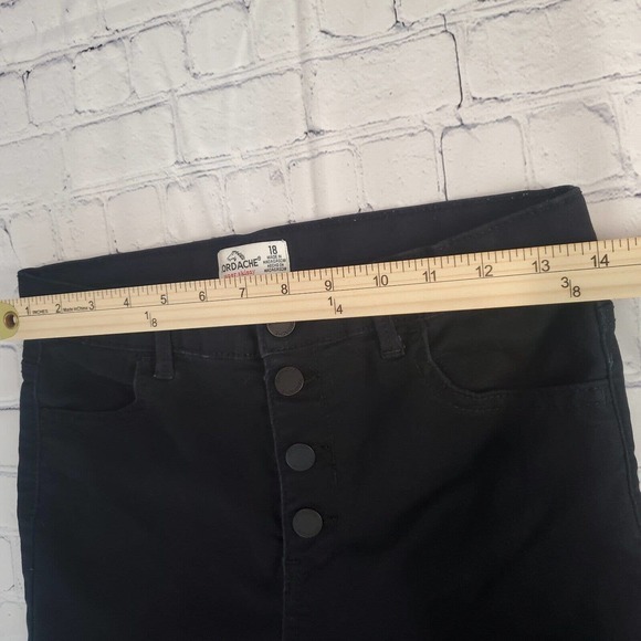 Vintage Jordache Jeans Juniors Size 18 Black Super Skinny Snap Button Closure - Picture 7 of 9